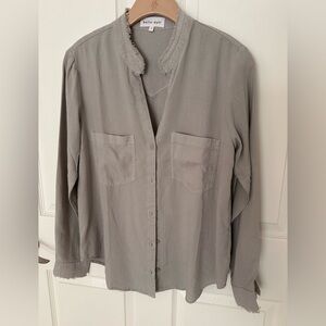 BELLA DAHL BUTTON DOWN FRAYED EDGES